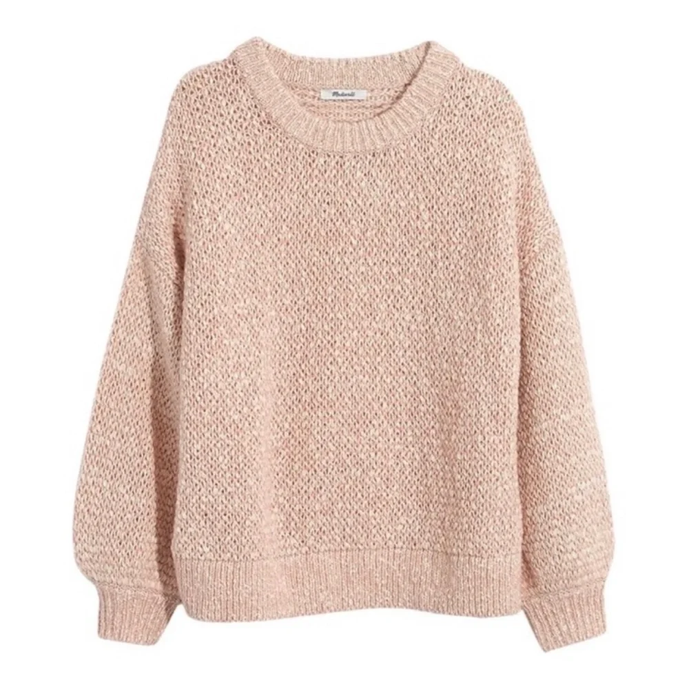 NEW MADEWELL PINK MARLED KNIT PULLOVER SWEATER - Picture 8 of 9